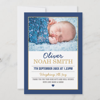 New baby boy announcement/thank you card