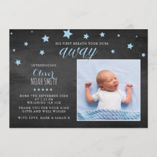 New baby boy announcement/thank you card
