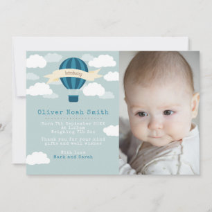 New baby boy announcement/thank you card
