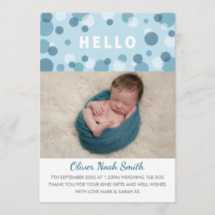 New baby boy announcement/thank you card