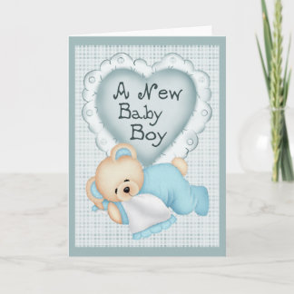New Baby Boy Bear Announcement