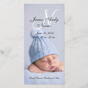 New Baby Boy Birth Announcement Photo Cards
