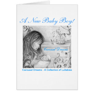 New Baby Boy Carousel Dreams Greeting Card