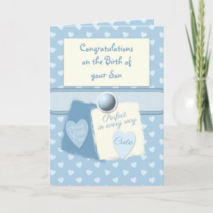 New baby boy congratulations blue card