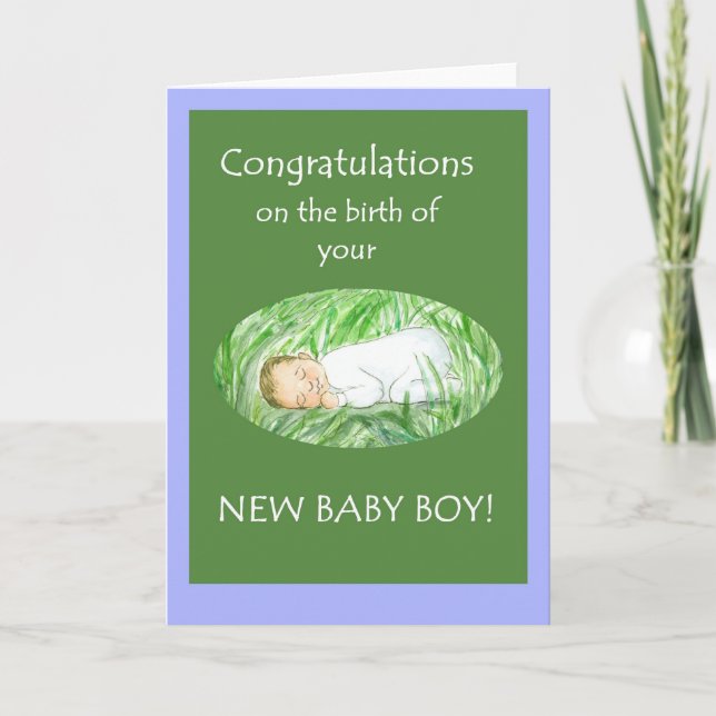 New Baby Boy Congratulations Card (Front)