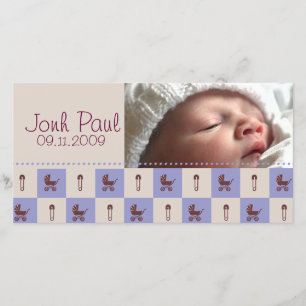 New Baby Boy - Customized Photo Card