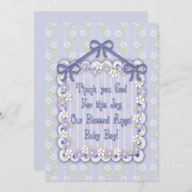 New Baby Boy Frilly Announcement Card   (Front/Back)