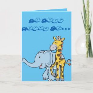 New Baby Boy Giraffe and Elephant Announcement