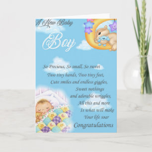 New Baby boy greetings Card