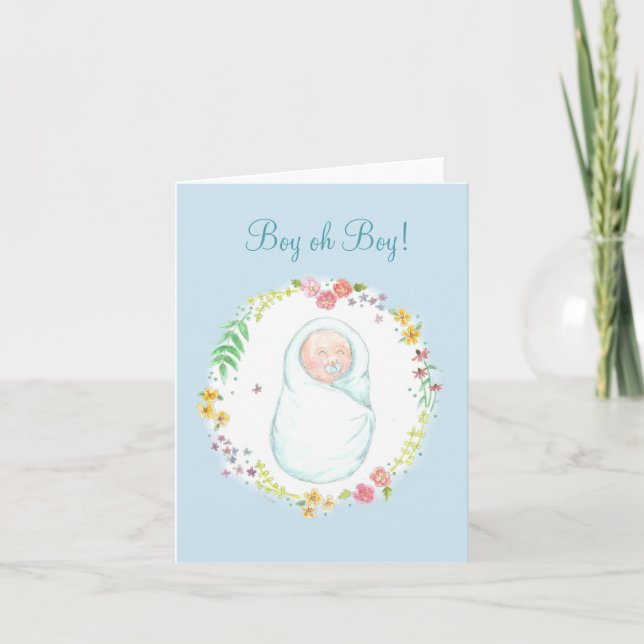 New Baby Boy Note Card (Front)