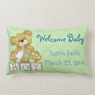 New Baby Boy Pillow