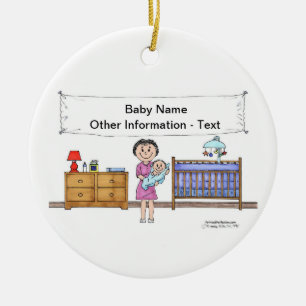 New Baby Boy - Single Mom Ceramic Ornament