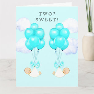 New Baby Boy Twins Card