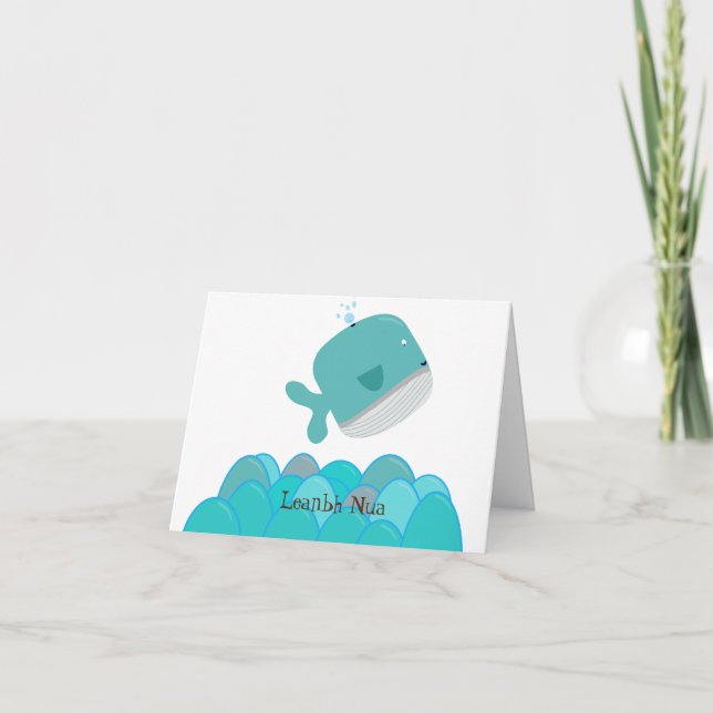 New Baby card with Irish greeting (Front)