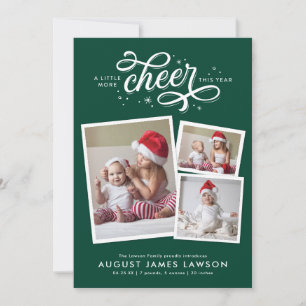 New Baby Christmas Birth Announcement Holiday