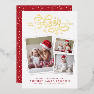 New Baby Christmas Birth Foil Holiday Card