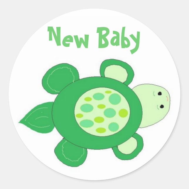 New Baby Classic Round Sticker (Front)