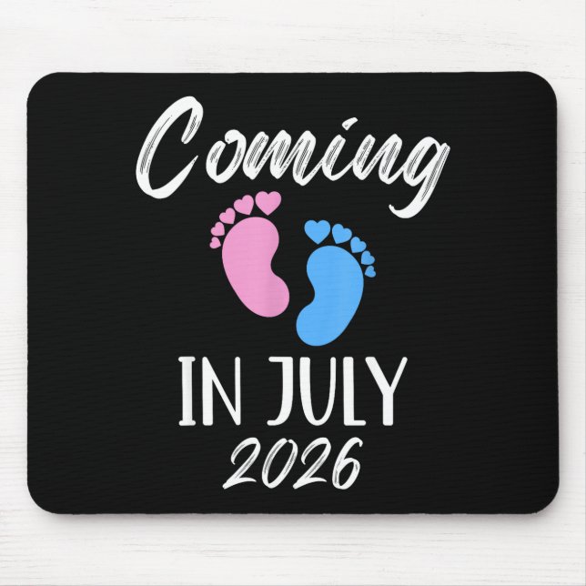 New Baby Coming In July 2026 Funny Baby Shower Boy Mouse Pad (Front)