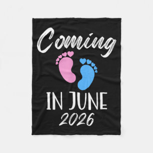 New Baby Coming In June 2026 Funny Baby Shower Boy Fleece Blanket