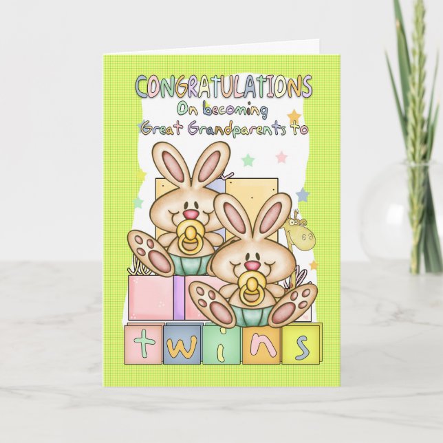 New Baby Congratulations For Great Grandparents - Card (Front)