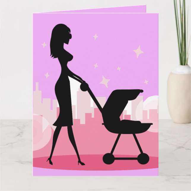 NEW BABY CONGRATULATIONS PINK CARD (Front)