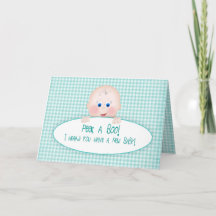 New Baby Congratulations,  Teal/Aqua Gingham/ Baby