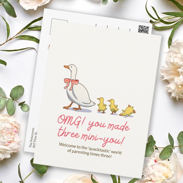 New Baby Cute Yellow Ducky Congratulations Postcard (New Baby Cute Yellow Ducky Congratulations Postcard)