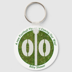 New Baby Football Player Baby Shower Keychain