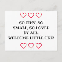 New baby gift congratulations "Loved by all" card,
