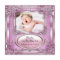 New Baby Girl Announcement Pink Silver