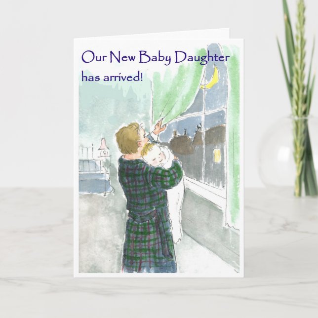 New Baby Girl Arrival Announcement (Front)