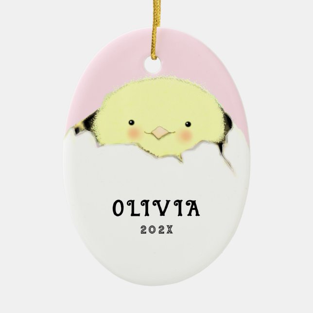 New Baby Girl Ceramic Ornament (Front)