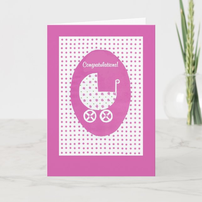 New Baby Girl Congratulations Card (Front)
