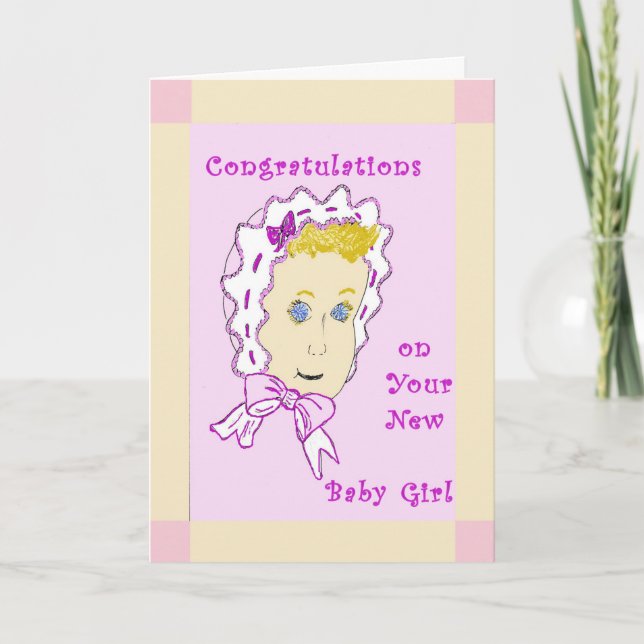 New Baby Girl Congratulations Card (Front)