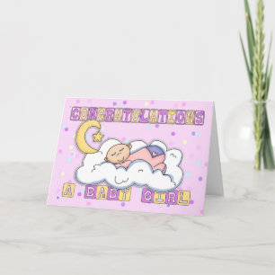 New Baby Girl Congratulations Card