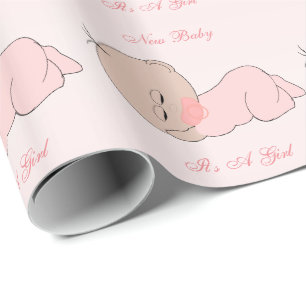 New Baby Girl Custom Wrapping Paper