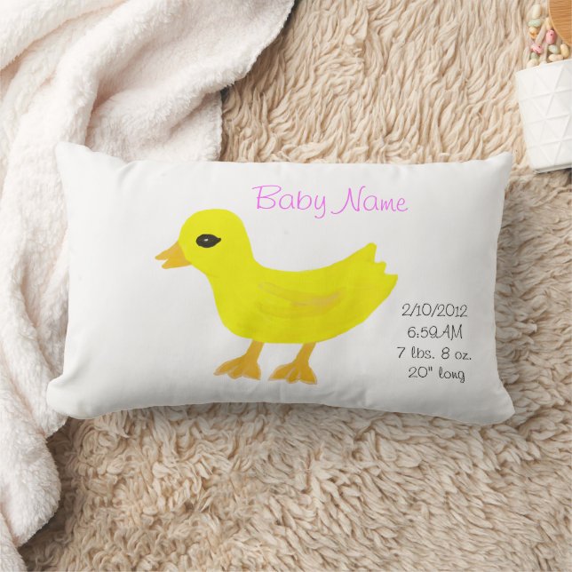 New Baby Girl Rubber Ducky Pink Pillow PERSONALIZE (Blanket)