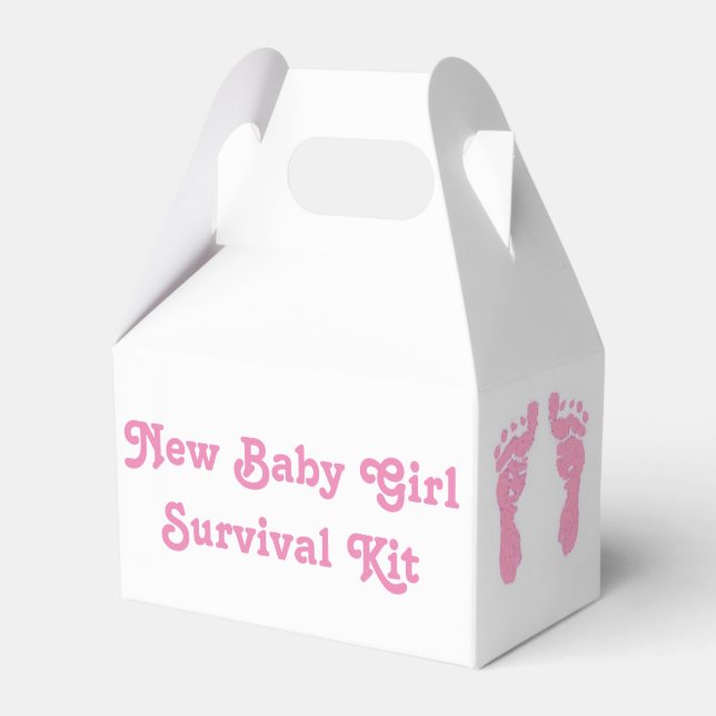 "New Baby Girl" Survival Kit Favor Box (Front Side)