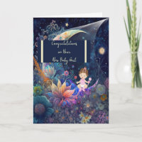 New Baby Girl with Moon & Stars