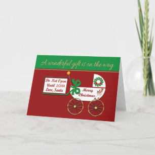 New baby Holiday card Merry Christmas Love Santa