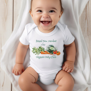 New Baby Organic Only Vegetables Design Bodysuit