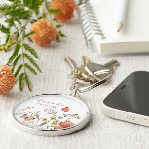 New Baby Ornament Birthday Wildflower  Keychain