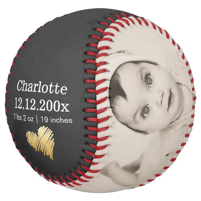 New Baby Personalized One Of A Kind Unique Softball (Angled)