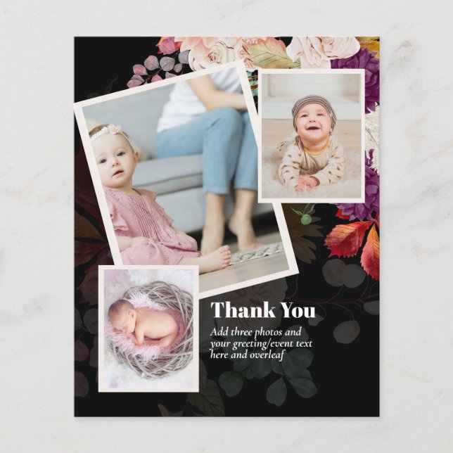 New Baby Photo Thank You Cards Modern Budget (Front)