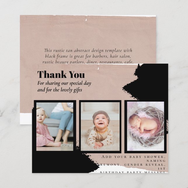 New Baby Photo Thank You Cards Modern Budget (Front/Back)