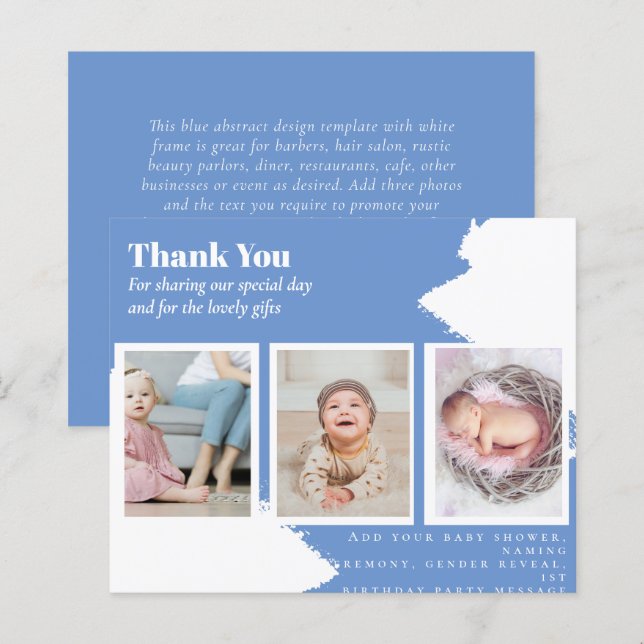 New Baby Photo Thank You Cards Modern Budget (Front/Back)