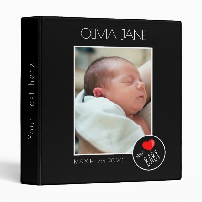 New Baby Photograph Frame - Custom Photo Binder (Front/Spine)
