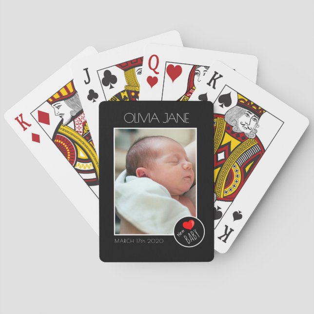 New Baby Photograph Frame - Custom Photo Playing Cards (Back)