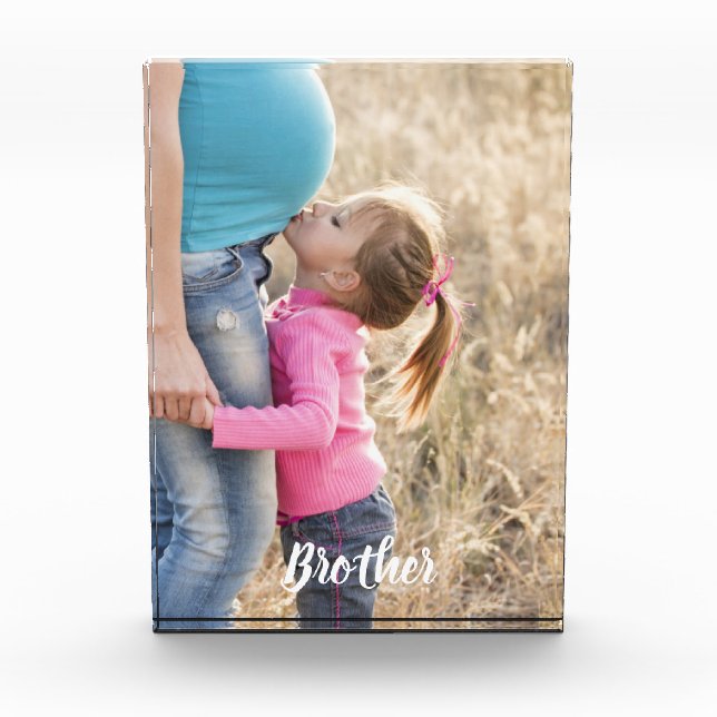 New Baby Pregnancy Photo with Sibling Block (Front)