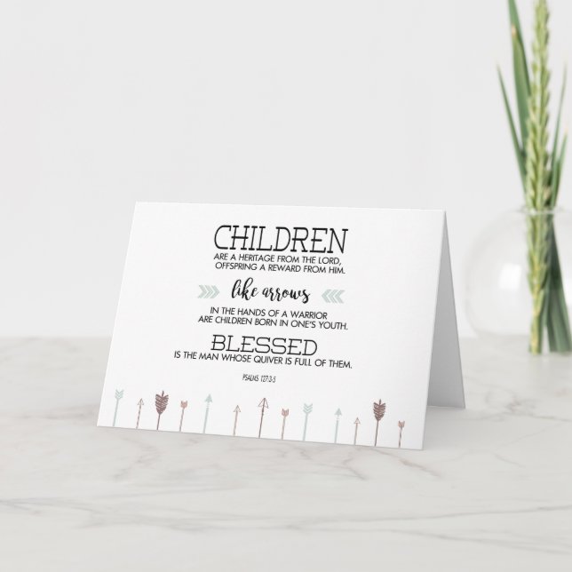 New Baby Scripture Verse with Arrows Card (Front)